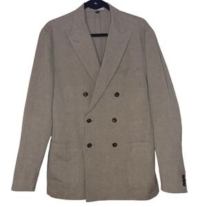 J.Crew Baird McNutt Irish Linen Blazer Mens 40R Ludlow Double Breasted Slim